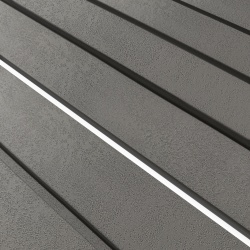 Panou riflaj decorativ 3D Roca, Stormy Grey, 25x2x270 cm