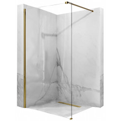 Paravan de dus tip Walk-in Rea Aero 100x195 cm profil auriu - Img 1