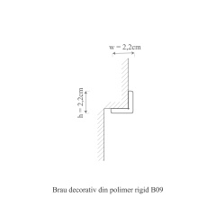 Profil decorativ de colt B9 - 2.2x2.2x200 cm - Img 2
