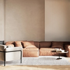 Profil dreapta pentru riflaj decorativ Gresso, Ivory Cream, 270x3.2cm, Lamelio - Img 1