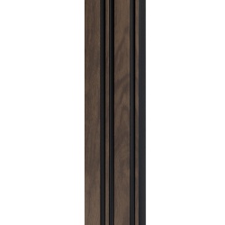 Profil stanga pentru riflaj decorativ 3D Milo, Walnut, 4.2x1.2x270 cm