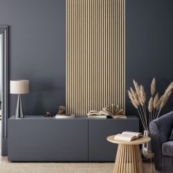 Riflaj decorativ MDF, Light Oak, fonoabsorbant, 28x2.1x270 cm - Img 4