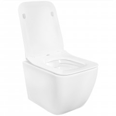 Set vas WC suspendat Rea Martin rimless cu capac softclose alb - Img 5