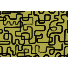 Tapet Artzy Lines, Yellow, Rebel Walls - Img 2