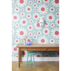 Tapet Dashing Daisies, Turquoise, Rebel Walls - Img 1