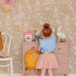 Tapet Garden Party, Dusty Blush Pink, Majvillan - Img 3