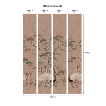 Tapet, Kyoto Blossom, Sandstone Pink, 1838 Wallcoverings, 6.53mp / rola - Img 2