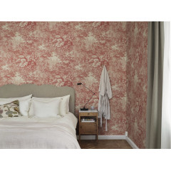 Tapet lavabil Forest Toile, Red, Sandberg - Img 1
