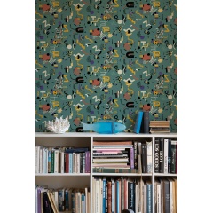 Tapet lavabil Funny Shapes, Turquoise, TresTintas 5mp / rola