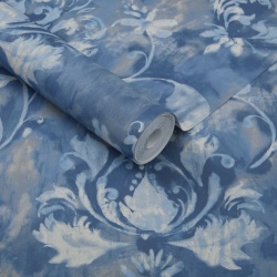 Tapet, Ornamenta, Indigo Blue Luxury Damask, 1838 Wallcoverings, 5.3mp / rola - Img 2