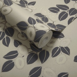 Tapet, Rosetta, Jet Black Luxury Leaf, 1838 Wallcoverings, 5.3mp / rola - Img 2