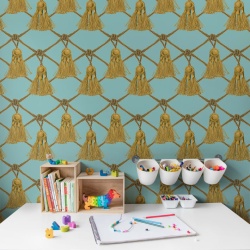 Tapet Tassels, Soft Turquoise, Rebel Walls, 5 mp / rola
