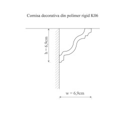 Cornisa polimer rigid, Allegria, K6 - 6.9x6.9x200 cm - Img 2