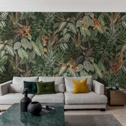 Fototapet, 3D Mischievous Tigers, Lush, Rebel Walls - Img 5