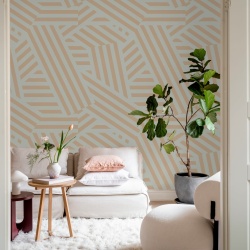 Fototapet, Abstract Stripes, Peach & Pearl, Rebel Walls