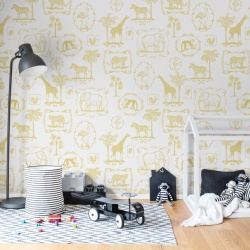 Fototapet, Animal Party, Yellow, Rebel Walls - Img 6