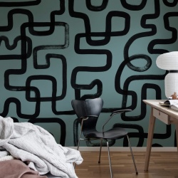 Fototapet, Artzy Lines, Petrol, Rebel Walls - Img 4