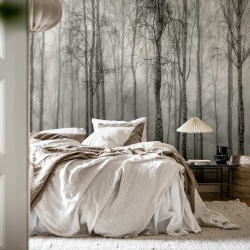 Fototapet, Birch Fog, Black & White, Rebel Walls - Img 3