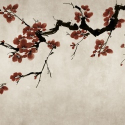 Fototapet, Blush of Spring, Burgundy, Rebel Walls - Img 2