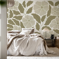 Fototapet, Bold Abstract Flower, Brown, Rebel Walls - Img 3