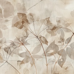 Fototapet Botanic Marron et Beige Souffle Rêve MS205