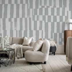 Fototapet, Broken Stripes, Gray, Rebel Walls