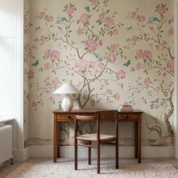 Fototapet, Chinoiserie Botanica, Pink, Rebel Walls