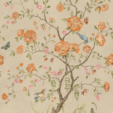 Fototapet, Chinoiserie Botanica, Yellow, Rebel Walls - Img 2