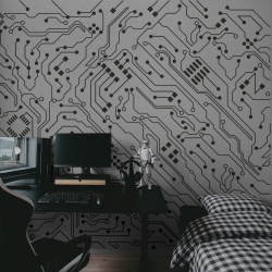 Fototapet, Circuit, White, Rebel Walls