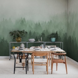 Fototapet, Cloudy Forest, Green, Rebel Walls