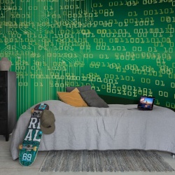 Fototapet, Code, Green, Rebel Walls