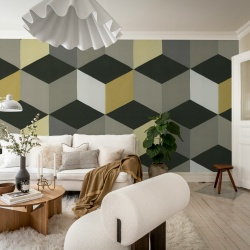 Fototapet, Colorful Rombs, Yellow, Rebel Walls