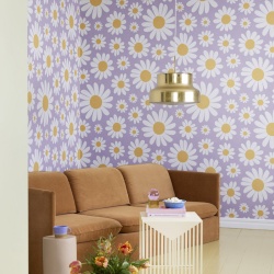 Fototapet, Dashing Daisies, Lilac, Rebel Walls