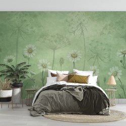 Fototapet Dazzling Daisies - Green, Sir Edward