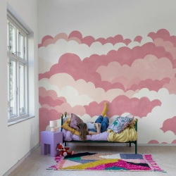 Fototapet, Dreamy Clouds, Pink, Rebel Walls