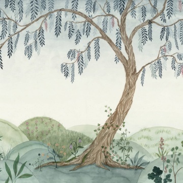 Fototapet, Dreamy Tree, Soft Green, Rebel Walls - Img 2