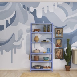Fototapet, Dripping Ice Cream, Blue, Rebel Walls