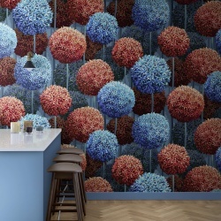 Fototapet, Elysian Flowers, Blue, Rebel Walls