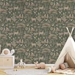 Fototapet Fantastic Forest - Vintage Green, Kikki Belle