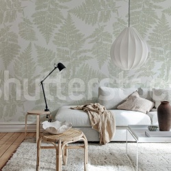 Fototapet, Fern Print, Gray, Rebel Walls