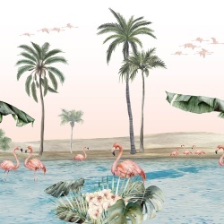 Fototapet Flamingo Oasis, Kikki Belle - Img 2
