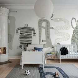 Fototapet, Funky Friends, Gray, Rebel Walls