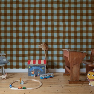 Fototapet, Gingham, Brown, Rebel Walls - Img 3
