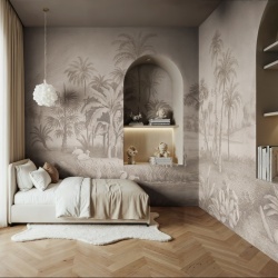 Fototapet, Giraffe Savannah, Beige, Rebel Walls - Img 3