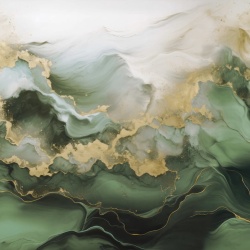 Fototapet, Gold Stream, Green, Rebel Walls - Img 2