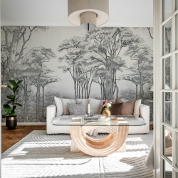Fototapet, Graphic Trees, Black & White, Rebel Walls