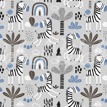Fototapet, Happy Zebra, Blue, Rebel Walls - Img 2