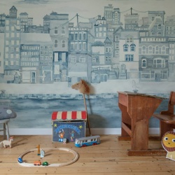 Fototapet, Harbour, Blue, Rebel Walls