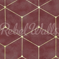 Fototapet, Hexaeder, Burgundy, Rebel Walls - Img 2