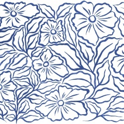 Fototapet, Ink Flowers, Blue, Rebel Walls - Img 2